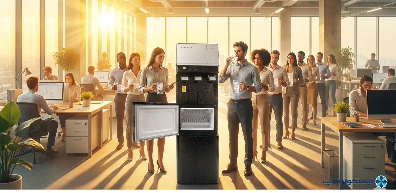 آبسردکن یخ‌ساز ایستکول SB480ICE با قابلیت تولید یخ و آب سرد و گرم